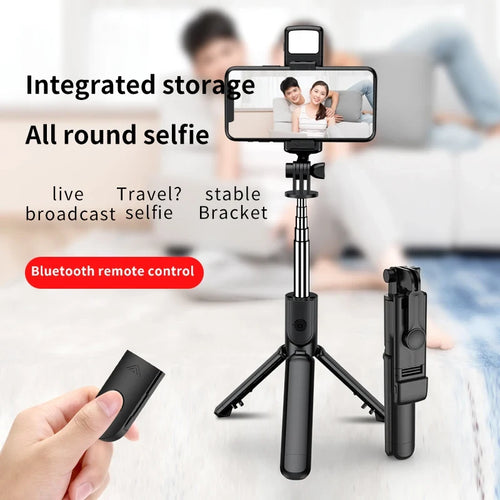 Smartphone Tripod with Bluetooth Shutter and Light