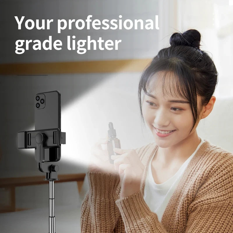 Smartphone Tripod with Bluetooth Shutter and Light