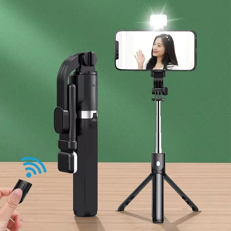 Smartphone Tripod with Bluetooth Shutter and Light