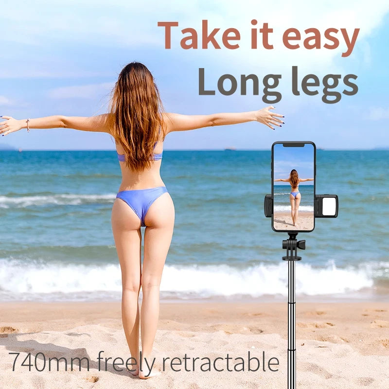 Smartphone Tripod with Bluetooth Shutter and Light