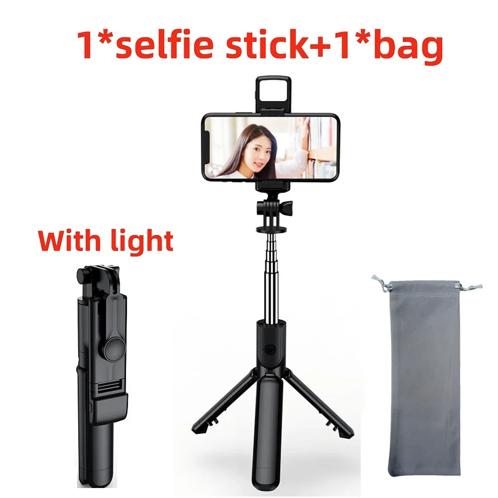 Smartphone Tripod with Bluetooth Shutter and Light